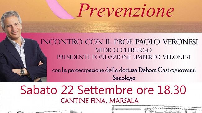 Palma Vitae  ospita il prof. Paolo Veronesi domani presso le cantine Fina  a Marsala.
