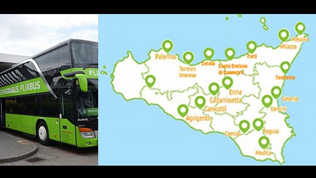 Dal 3 dicembre dalla Sicilia nel resto d’Italia con la low-cost Flixbus. Manca solo la Provincia di Trapani