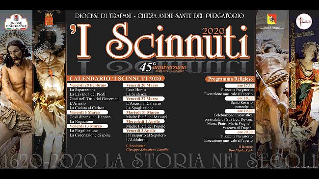 Calendario Scinnute 2020 Processione dei Misteri di Trapani