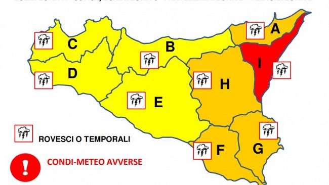 ​Allerta meteo in tutta la Sicilia: possibili burrasche con raffiche di tempesta e forti mareggiate