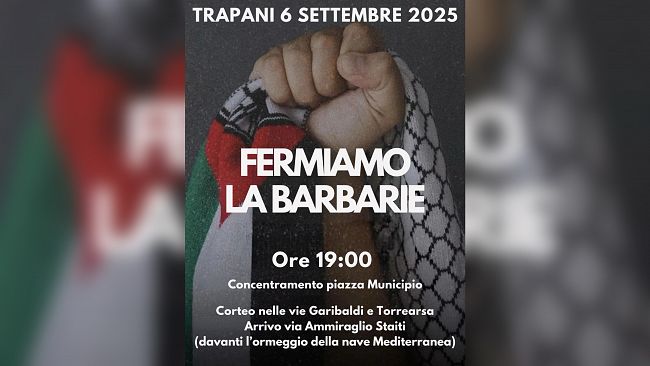 Trapani, “Fermiamo la barbarie”: la Cgil scende in piazza per sostenere Gaza