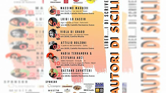 “Liber…i di scrivere – Autori di Sicilia”, a Salemi la prima edizione del Festival Letterario con sette importanti autori siciliani