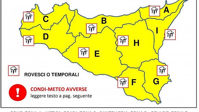 Mazara, allerta meteo gialla per la giornata di giovedì 7 novembre 
