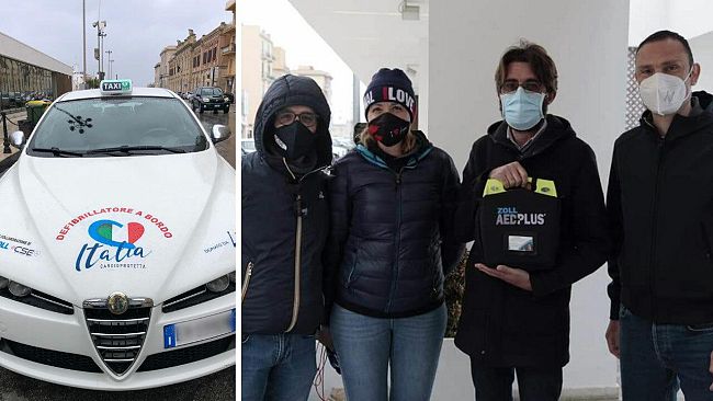 VIDEO – Trapani, inaugurato il primo taxi dotato di defibrillatore