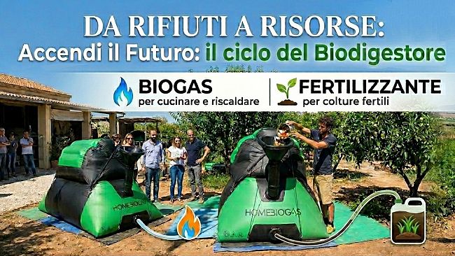 Misiliscemi. Si presenta l'HomeBiogas che trasforma rifiuti in energia, prova pratica il 7 maggio