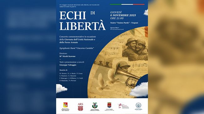 Trapani, concerto commemorativo in occasione della Giornata dell’Unità Nazionale e delle Forze Armate