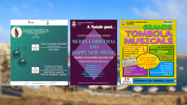 Pantelleria, 3 giorni di concerti per Natale e arriva la tombola musicale