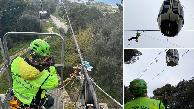 ​Erice, prova di evacuazione della funivia in vista della riapertura