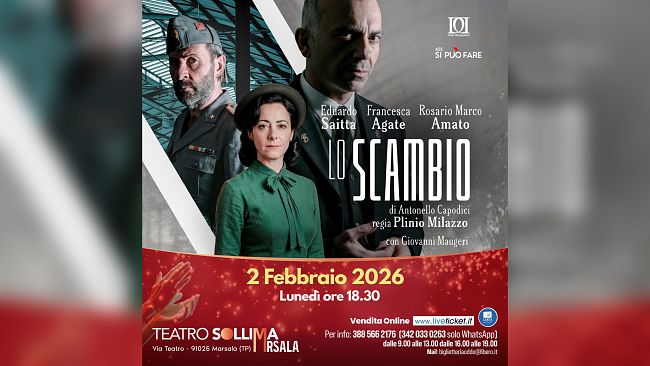 “Lo Scambio” in scena al Teatro Sollima di Marsala lunedì 2 febbraio 
