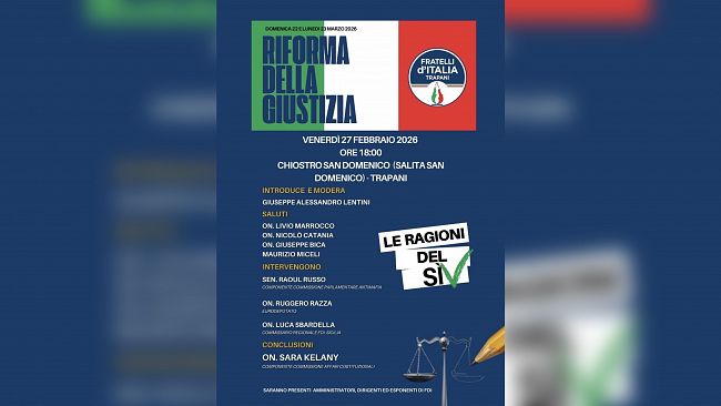 Trapani, venerdì incontro di Fratelli d'Italia su 