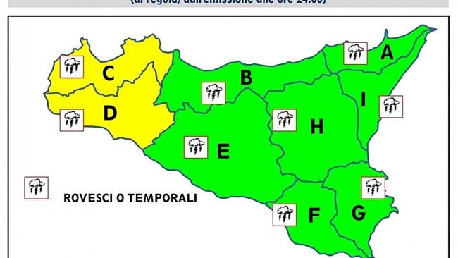 Allerta gialla in provincia di Trapani 