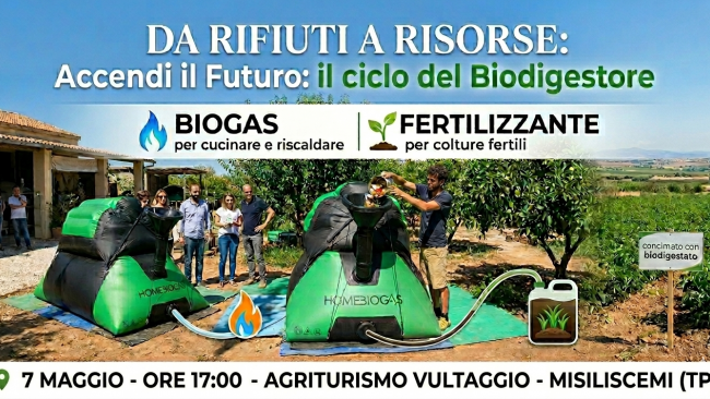 Misiliscemi, Mario Ragusa presenta la rivoluzione HomeBiogas