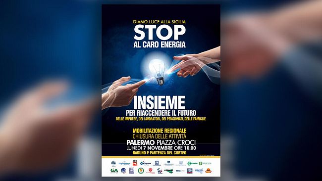 Manifestazione: “Diamo luce alla Sicilia. Stop al caro energia