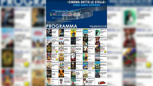 Mazara, al via Cinema Sotto le Stelle (15 luglio- 31 agosto). Ecco le proiezioni
