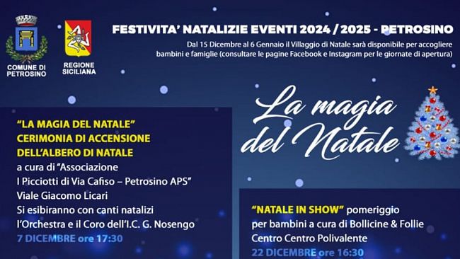Petrosino, fitto calendario di eventi e attività per tutti i cittadini per celebrare il Natale