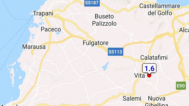 Lieve terremoto nel trapanese
