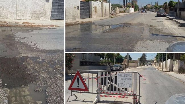 Mazara, intervento sulla  fogna di via Bessarione e per le strisce pedonali del lungomare… Meglio tardi che mai