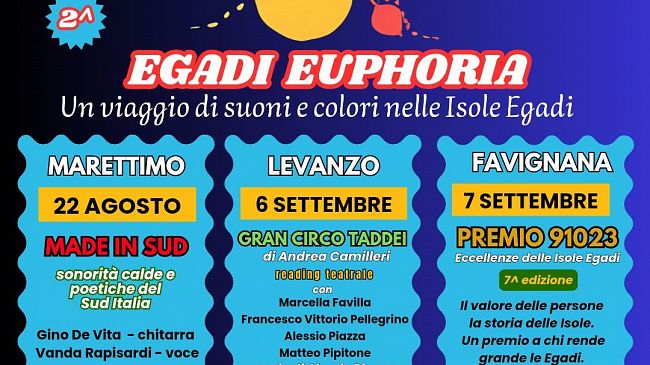 ​Torna “Egadi Euphoria”, festival che intreccia musica, teatro e celebrazione del territorio