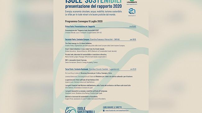 Cnr, presentazione rapporto Isole Sostenibili 2020 – giovedì 9 luglio 2020
