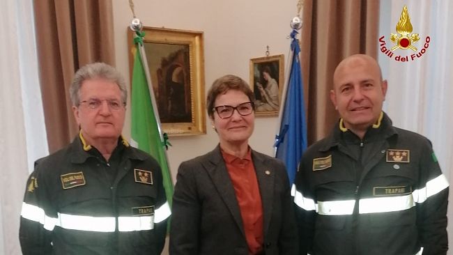 Visita del Comandante dei Vigili del Fuoco Antonino Galfo al Prefetto di Trapani