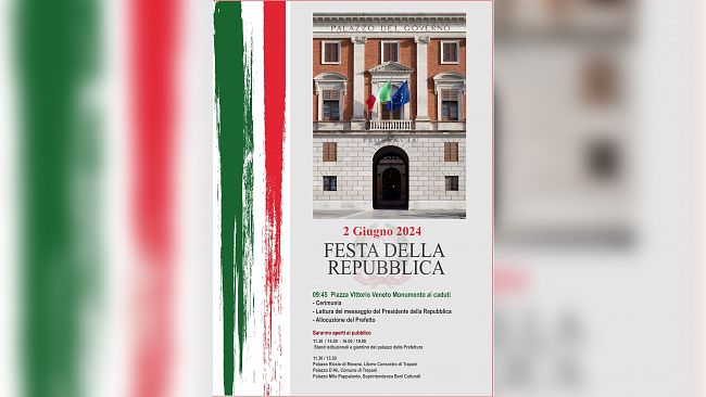 Prefettura di Trapani, “Cerimonia 78^ anniversario Festa della Repubblica 2 giugno”