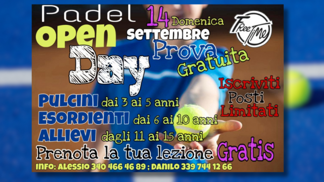 Open Day di Padel al FreeTime di Partanna: sport e divertimento per i più piccoli
