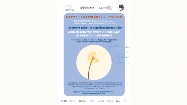 ​Marsala, allo spazio Micropolis l’incontro “Semi di felicità: l’arte di coltivare le emozioni con amore”