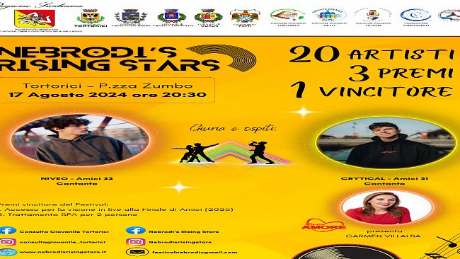 Tortorici, la Consulta Giovanile organizza il Festival Nebrodi’s Rising Stars