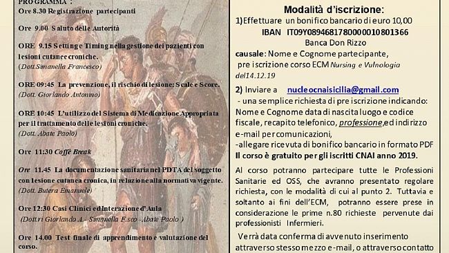 Ad Area 14 un corso su Nursing e vulnologia con rilascio di crediti ECM