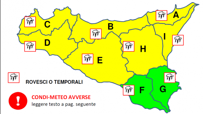 Mazara, Avviso allerta meteo averse dalle 16 di oggi a tutta la giornata di domenica