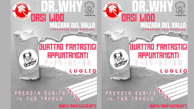Mazara, al via l’evento “Dr. Why on the beach”  