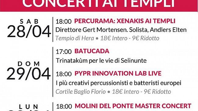 Selinunte: al via il weekend internazionale di musica,beats european drum & percussion academy