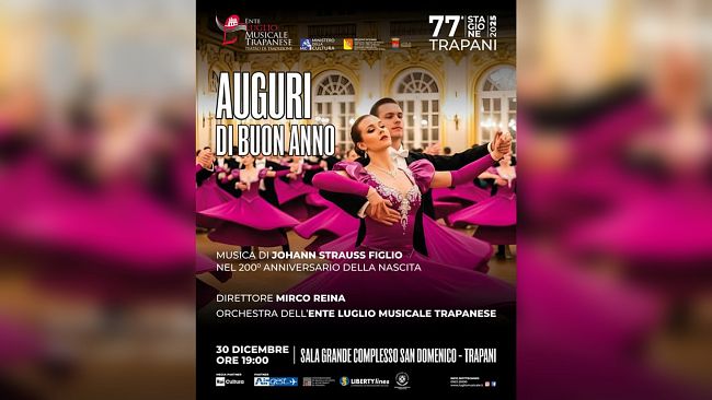 Il Luglio Musicale Trapanese chiude la 77a stagione con il Concerto di Capodanno dedicato a Johann Strauss figlio