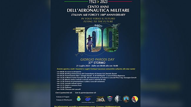 Il 21 luglio l’Associazione Giorgio Parodi farà tappa all’aeroporto militare di Trapani