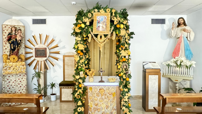Cappella Ospedale Mazara: allestito l’altare di San Giuseppe