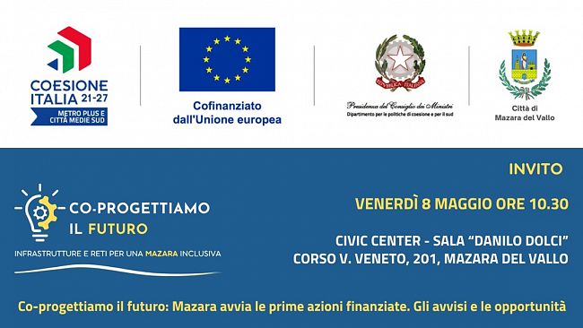 Mazara, prorogate le scadenze dei bandi relativi al Programma Nazionale Città Metropolitane e Città Medie Sud 2021-27