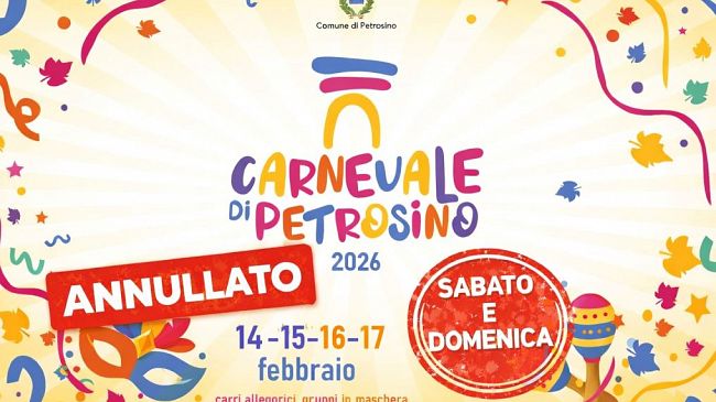 Carnevale di Petrosino 2026, Rinviati eventi del weekend per maltempo