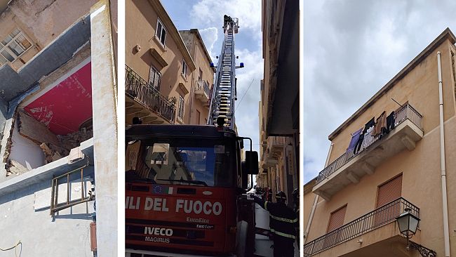 Marsala, sfiorata la tragedia in via Diaz,. Crollato il tetto di una casa. Per fortuna nessun ferito