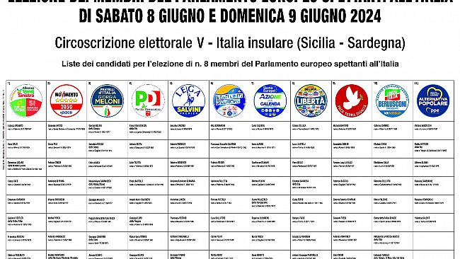 Manifesto per l'elezione 8-9 giugno dei membri del Parlamento europeo spettanti all’Italia  