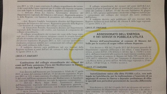Depuratore comunale, in Gazzetta Ufficiale la revoca dell’autorizzazione agli scarichi dei reflui in mare