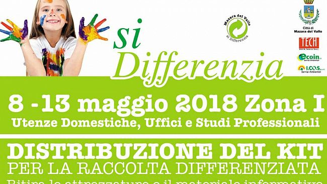 Mazara. Distribuzione Kit per raccolta differenziata