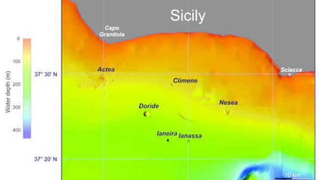 Scoperti sei  vulcani sottomarini fra Mazara e Sciacca, i “fratelli” della famosa Ferdinandea?