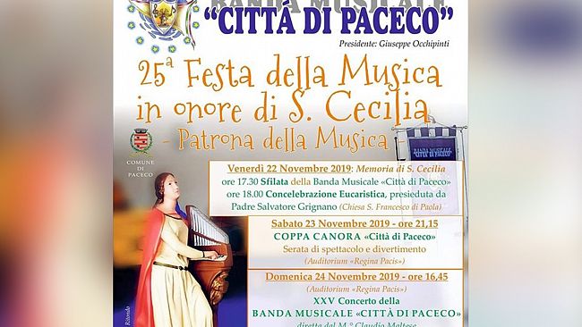 Paceco in festa per la 25esima festa della musica in onore di S. Cecilia