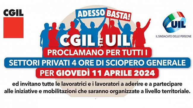 Cgil e Uil: giovedì prossimo anche a Trapani lo sciopero generale dei settori privati