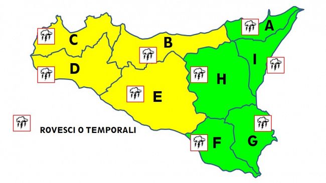 ​Allerta gialla nella Sicilia centro-occidentale: domani venti forti e temporali