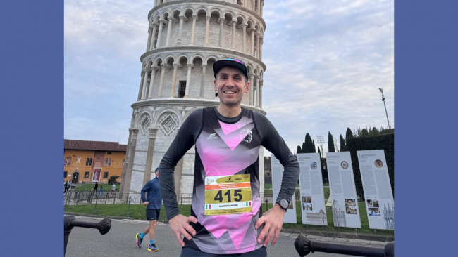L'atleta mazarese della PAM Sandro Sansone presente alla Maratona di Pisa