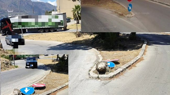 Alcamo, segnaletica divelta tra corso dei Mille e via Tre Santi. Urge intervento di sistemazione