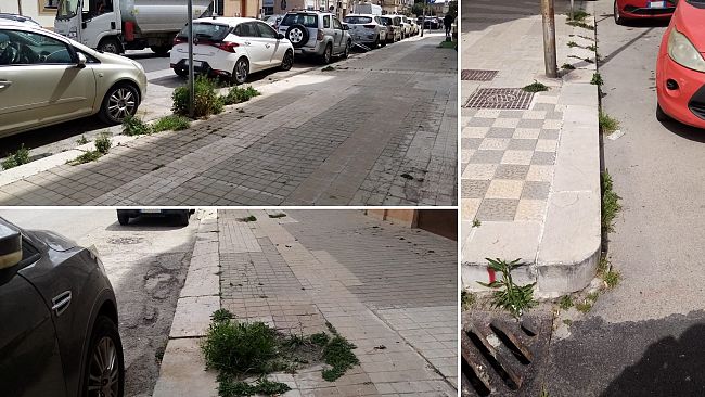 ​Trapani. In Via Passaneto si passeggia tra le erbacce