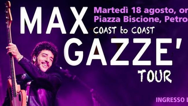 Petrosino Estate 2015, domani il concerto di Max Gazzè. Gli altri eventi della settimana