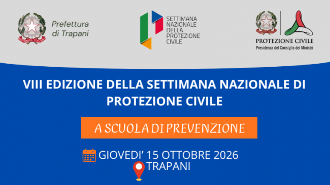 Settimana della Protezione Civile: domani a Trapani la giornata formativa “A scuola di prevenzione”